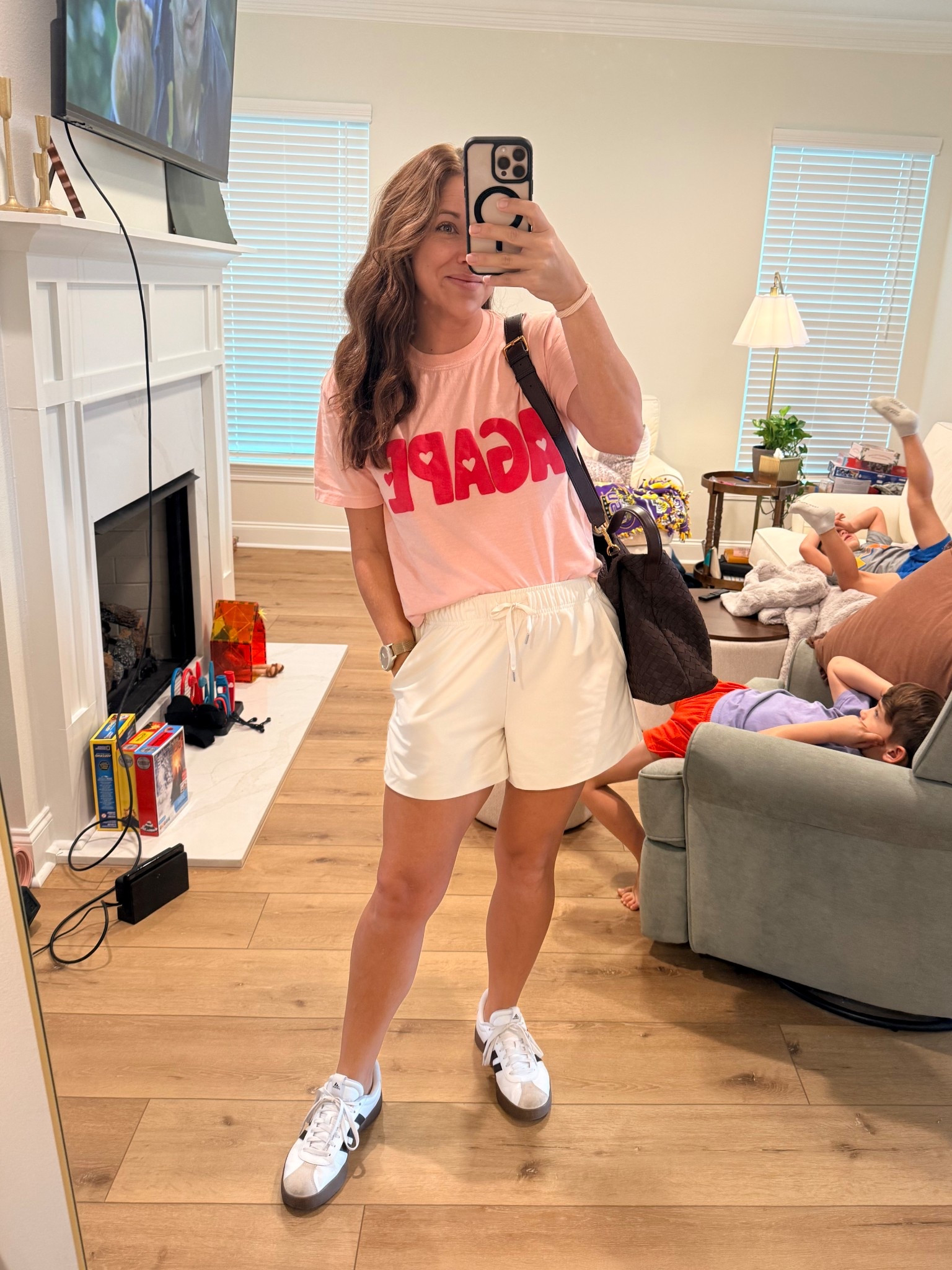 Grocery shopping OOTD on this Sunday evening. LOVE this Christian tee! If you don’t know what Agape means, look it up 😍 will be perfect for Valentine’s Day and these colors are taking you into spring and summerr

M tee
M shorts
Shoes TTS
M undies. DO NOT SKIP THESE! They’re SO good! Cannot see them through these shorts 🙌🏼🙌🏼🙌🏼

#LTKootd #LTKmomlife