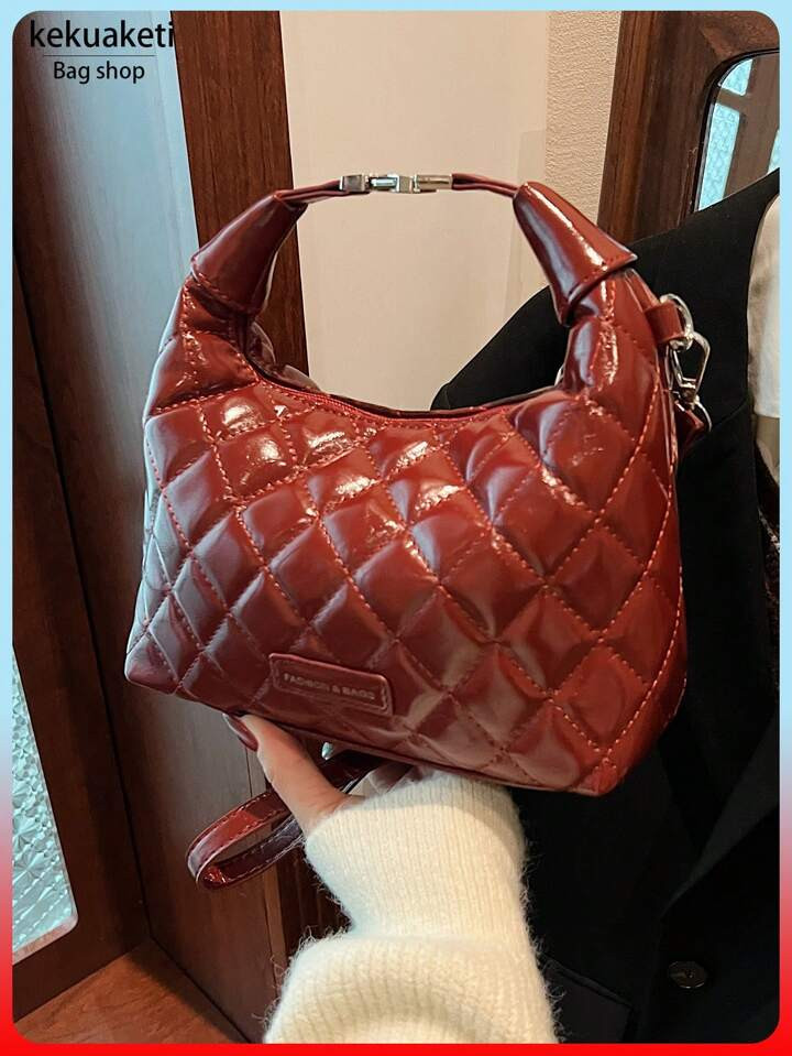 Vielseitige Damen PU Stickerei Umhängetasche in Unifarbe für Herbst und Winter, Schulterbeutel ... | SHEIN