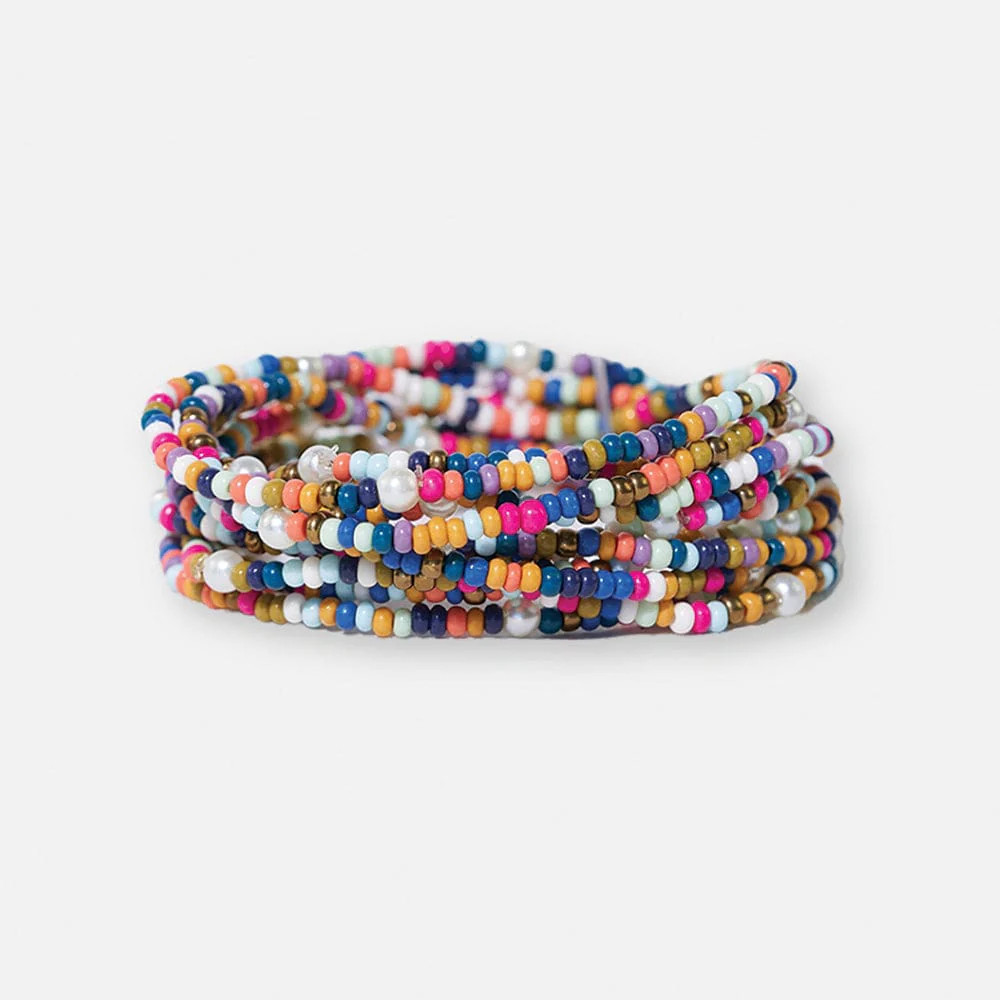Sage Confetti Beaded 10 Strand Stretch Bracelets Multicolor | INK+ALLOY