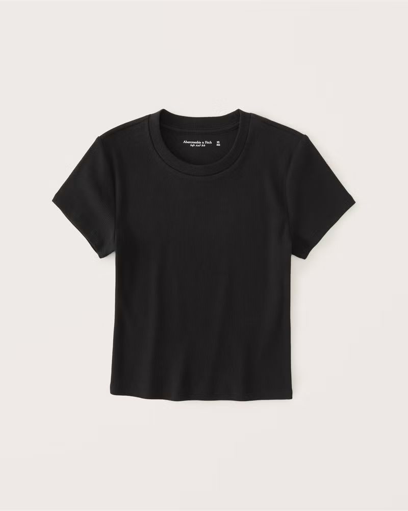 Women's Ribbed Crew Essential Tee | Women's Tops | Abercrombie.com | Abercrombie & Fitch (US)