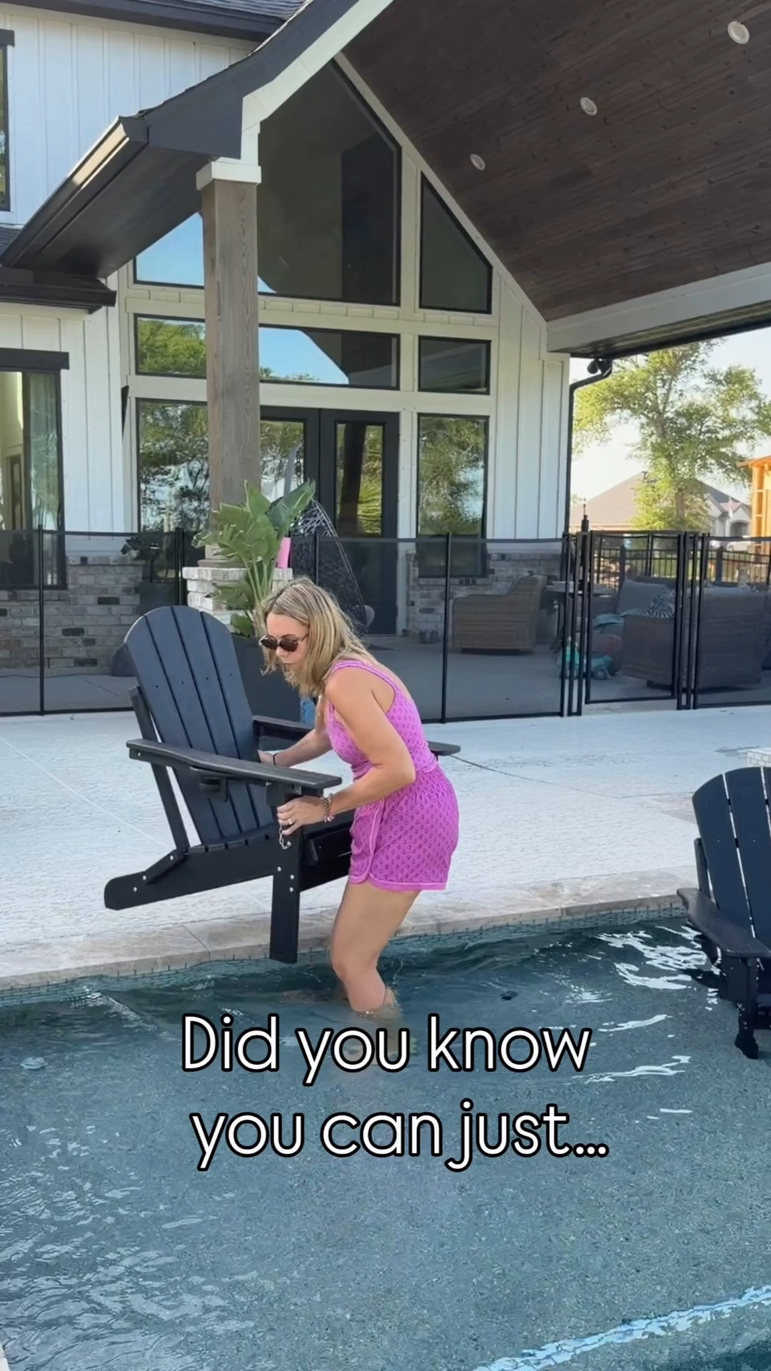 #AD I’m so happy with the quality of these Adirondack chairs. They’re a poly material and great for your pool sun shelf! They’re from @Wayfair and they’re on sale! Also, those fringe umbrellas are adorable and we’ve been loving our new propane firepit for the last month or so. #wishyouwerehere #outdoor #Wayfair #WayfairPartner

#LTKvlog #LTKHome