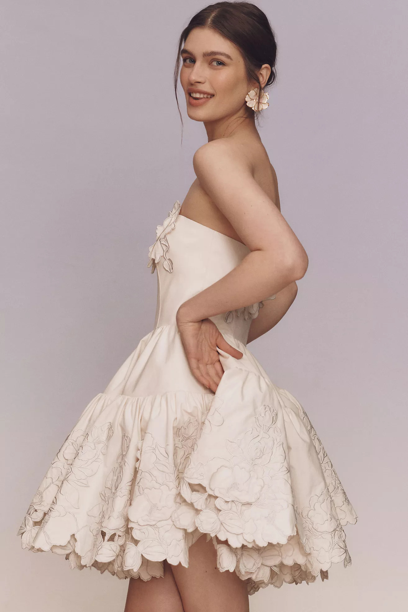 LEO LIN Skye Appliqué Bustier Mini Dress | Anthropologie (US)