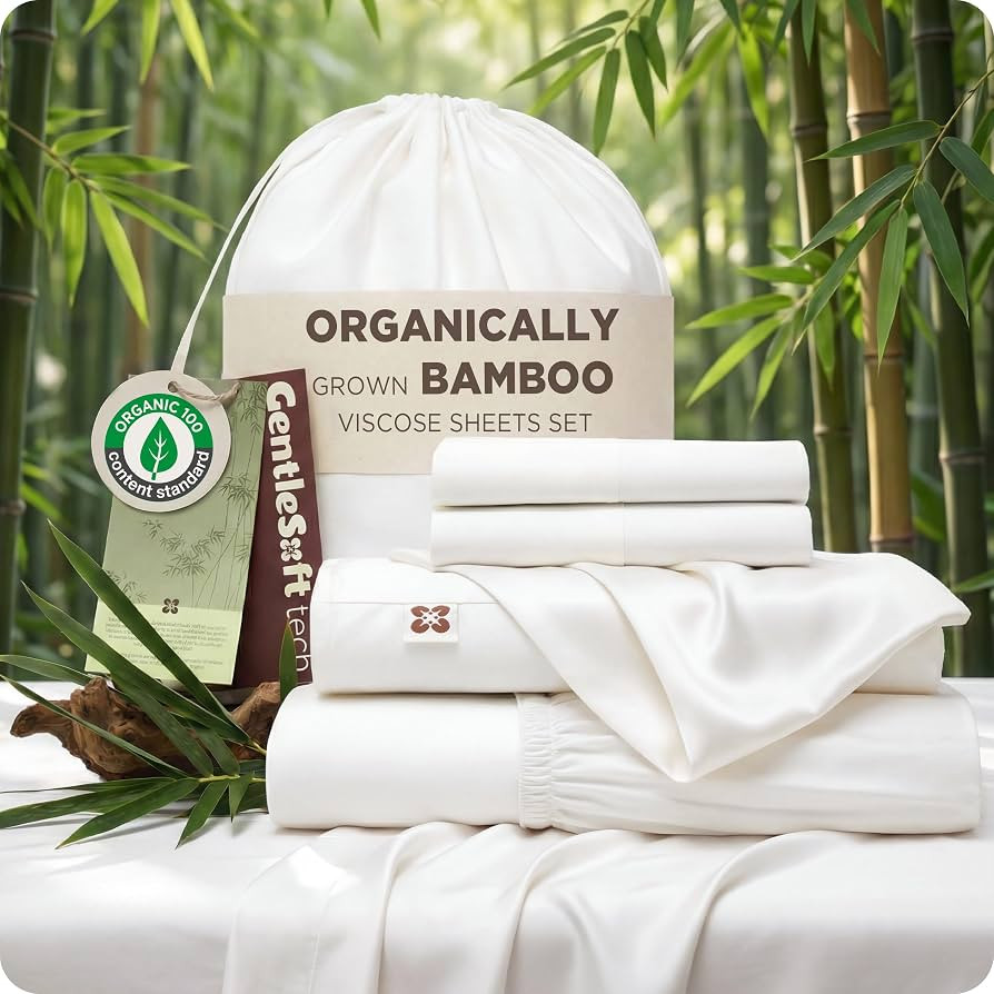 Bedsure 100% Organically Grown Bamboo Viscose Queen Sheet Set | Cooling Bedsheets for Hot Sleeper... | Amazon (US)