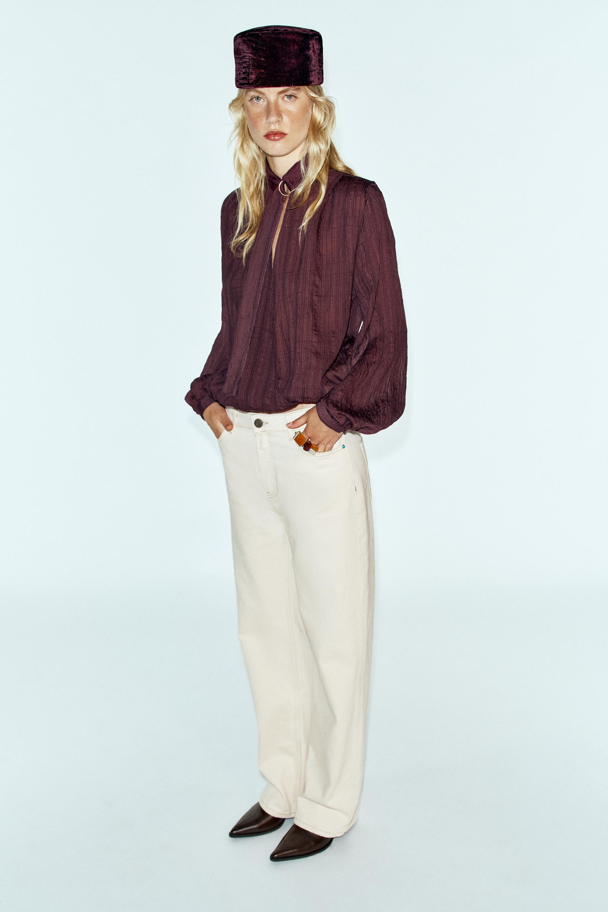 STRIPED WRAP BLOUSE | Zara US