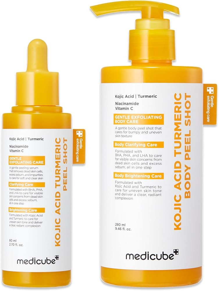 medicube Turmeric Peel Shot Duo for Face & Body: Turmeric Facial & Body Peel Shot | Exfoliating S... | Amazon (US)