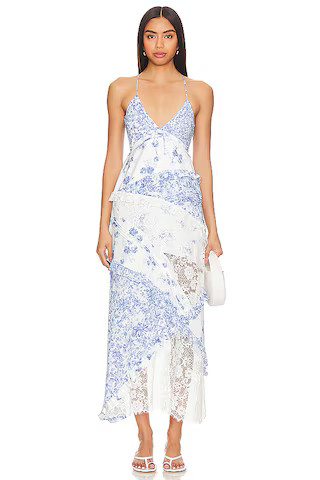 For Love & Lemons Rosalyn Maxi Dress in Blue from Revolve.com | Revolve Clothing (Global)