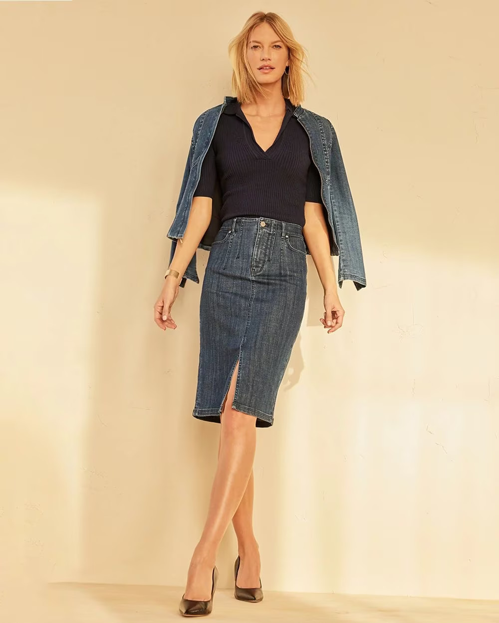 Denim Pencil Skirt | White House Black Market