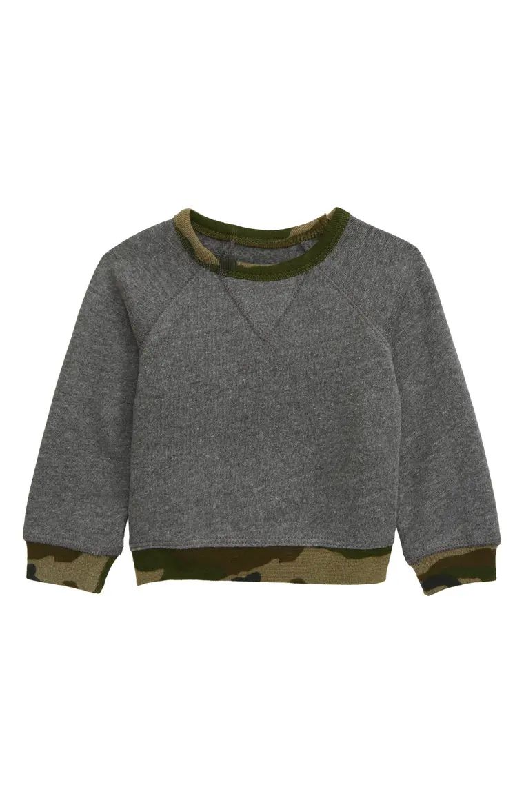 Luxe Camo Trim Fleece Sweatshirt | Nordstrom