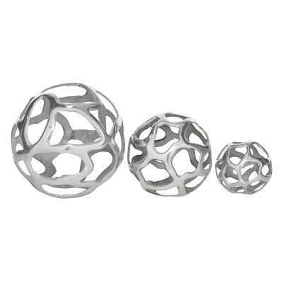 Set of 3 Decorative Aluminum Balls - Olivia & May | Target