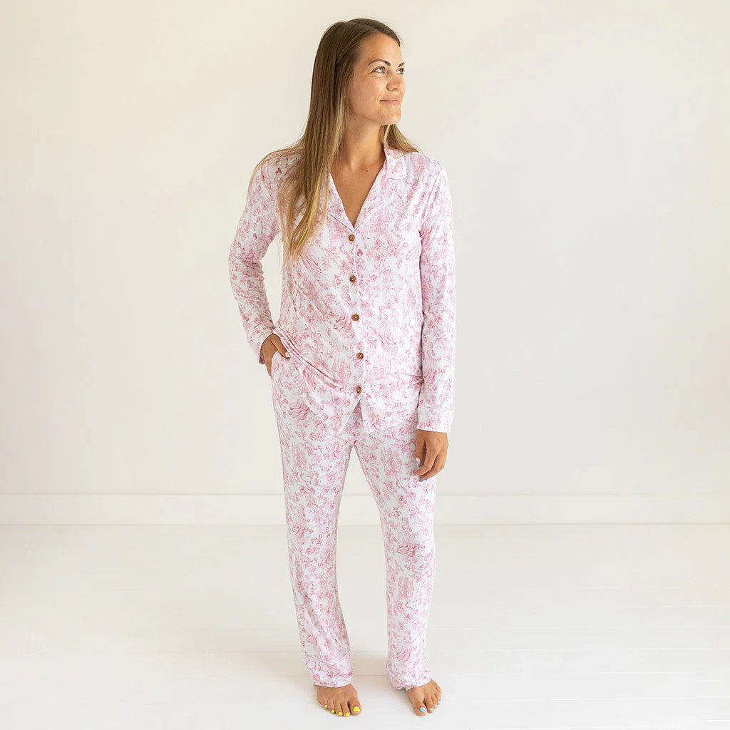 Floral White Luxe Womens Pajamas | Antoinette | Posh Peanut