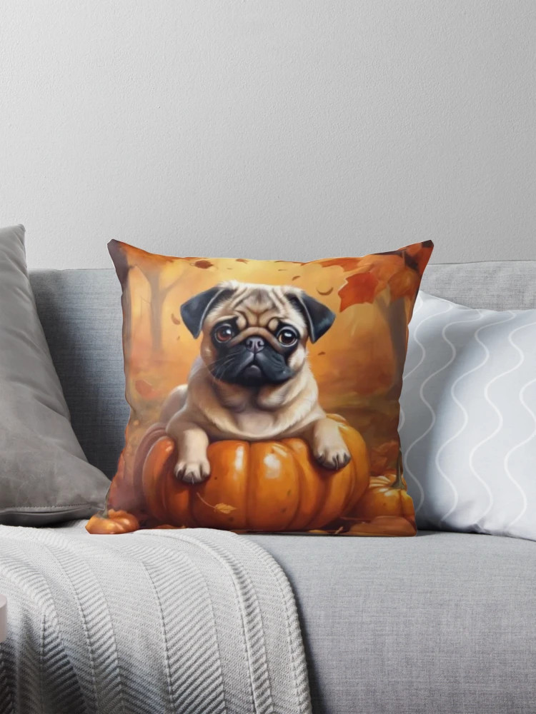 Fawn Fall Pug Pillow | Redbubble (US)