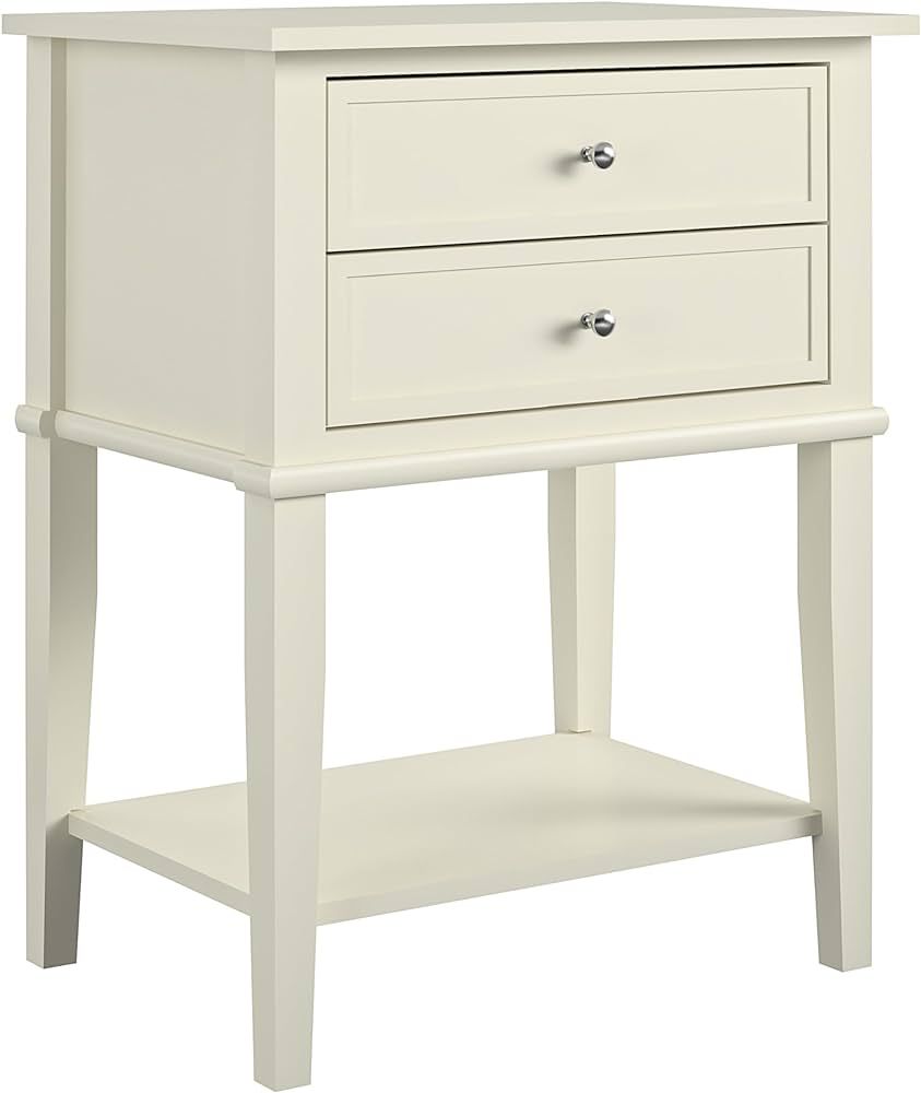 Ameriwood Home Franklin 2 Drawers, Soft White Accent Table | Amazon (US)
