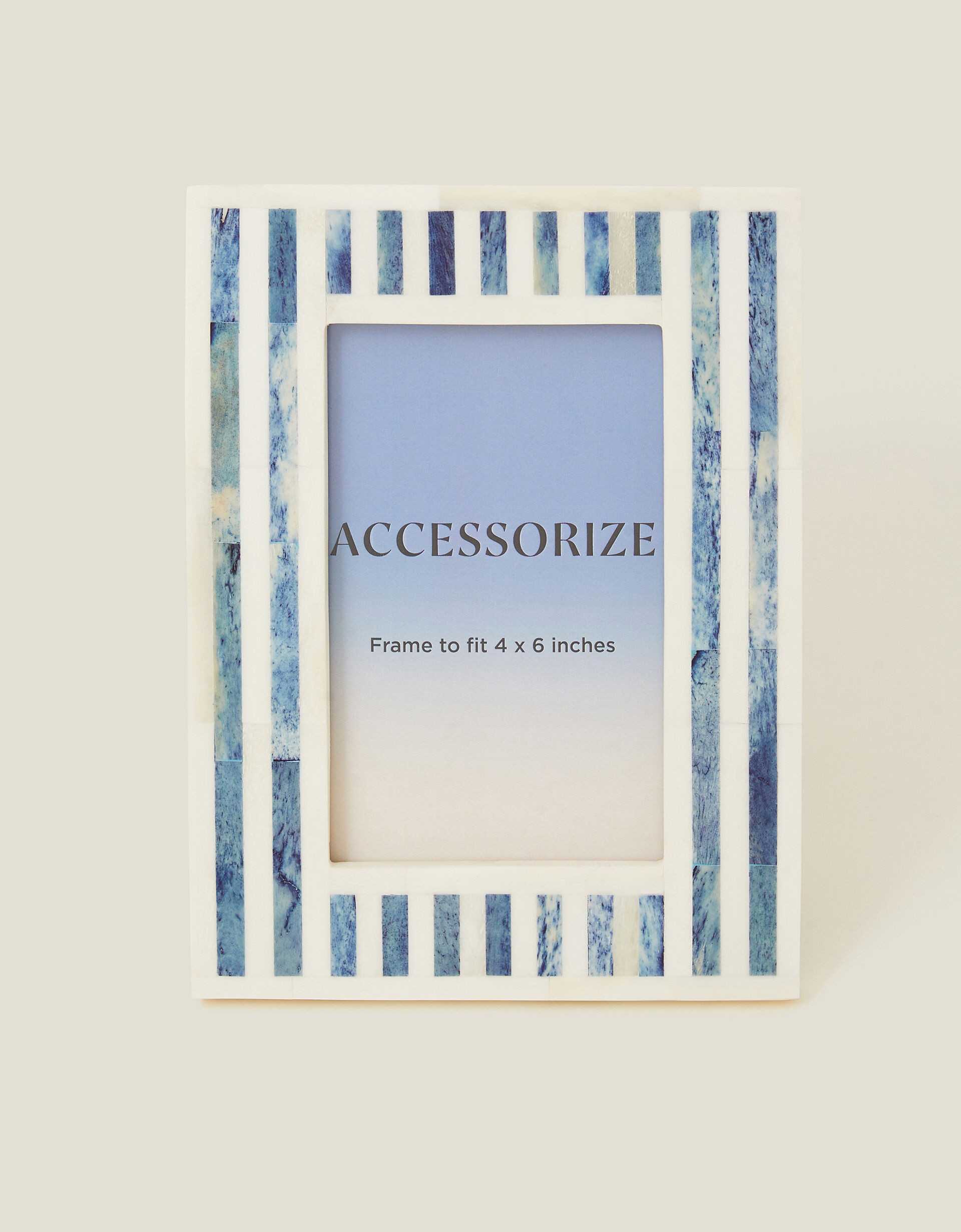 Stripe Resin Photo Frame 4 x 6 Blue | Accessorize (Global)