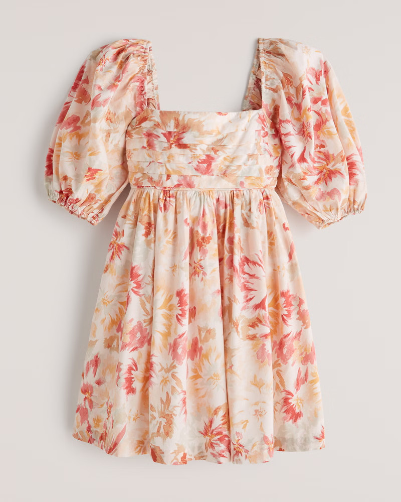 Mini Dress | Dress | Dresses | White Dress | White Dresses | Floral Dress | Winter Dress |  | Abercrombie & Fitch (US)