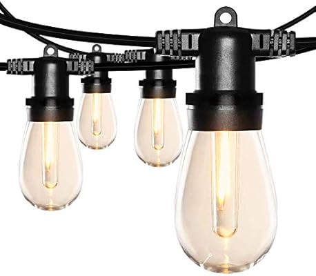 SUNTHIN Outdoor LED String Lights 48ft Long with Hanging Loops 16 Sockets and 2700K 17 Shatterpro... | Amazon (US)