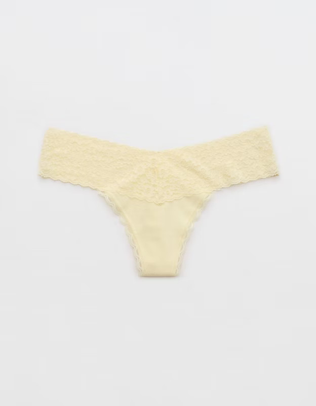 Superchill Vintage Lace Cotton Thong Underwear | Aerie