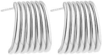 Gold Chunky Statement Stud Earrings for Women，Square Vintage Earrings Trendy | Amazon (US)