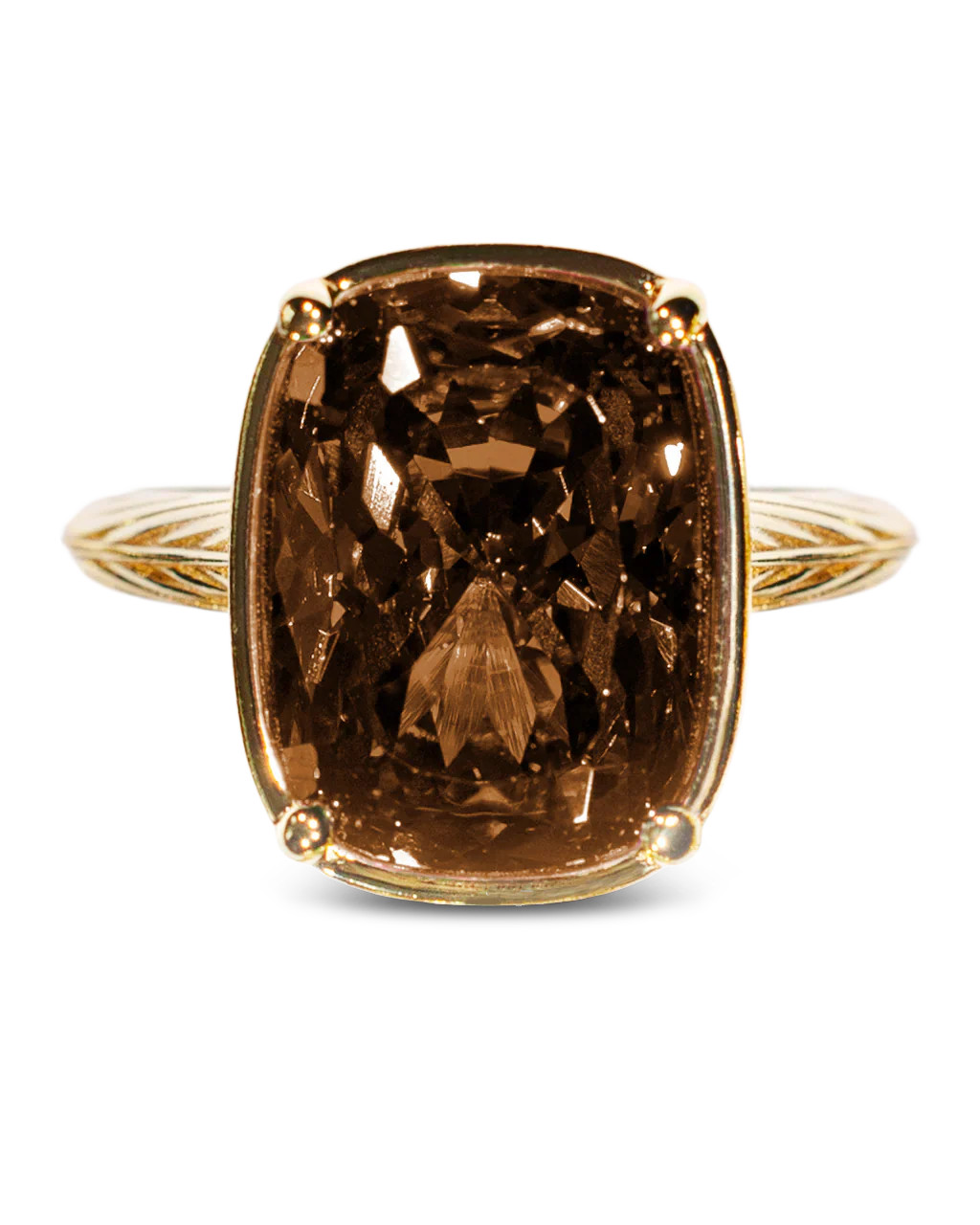 Sterling Silver Elongated Cushion Chocolate CZ Cocktail Ring | Sterling Forever
