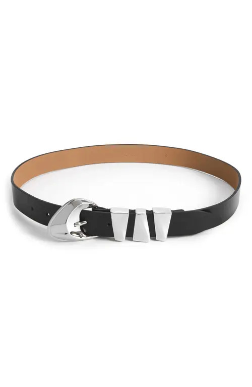 Ettika Modern Western Leather Belt in Black at Nordstrom, Size Large | Nordstrom
