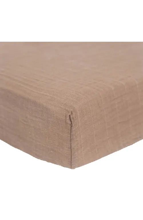 little unicorn Organic Cotton Muslin Crib Sheet in Driftwood at Nordstrom | Nordstrom