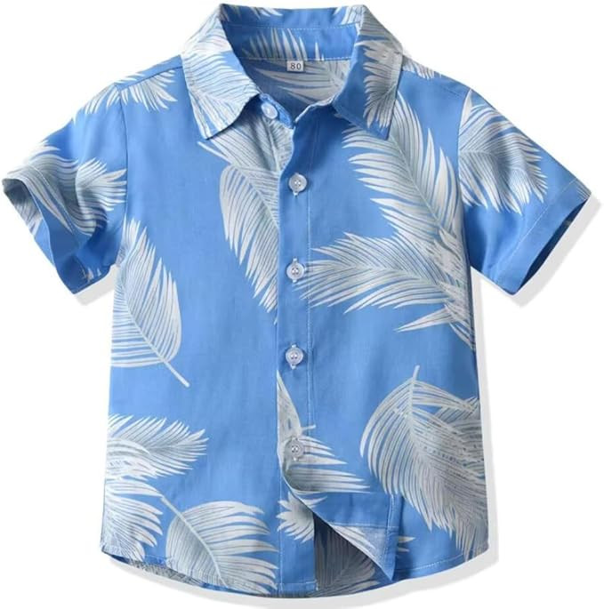 Toddler Boy Hawaiian Button Down Shirts 3T 4T 5T Kids Floral Short Sleeve Summer Beach Clothes | Amazon (US)