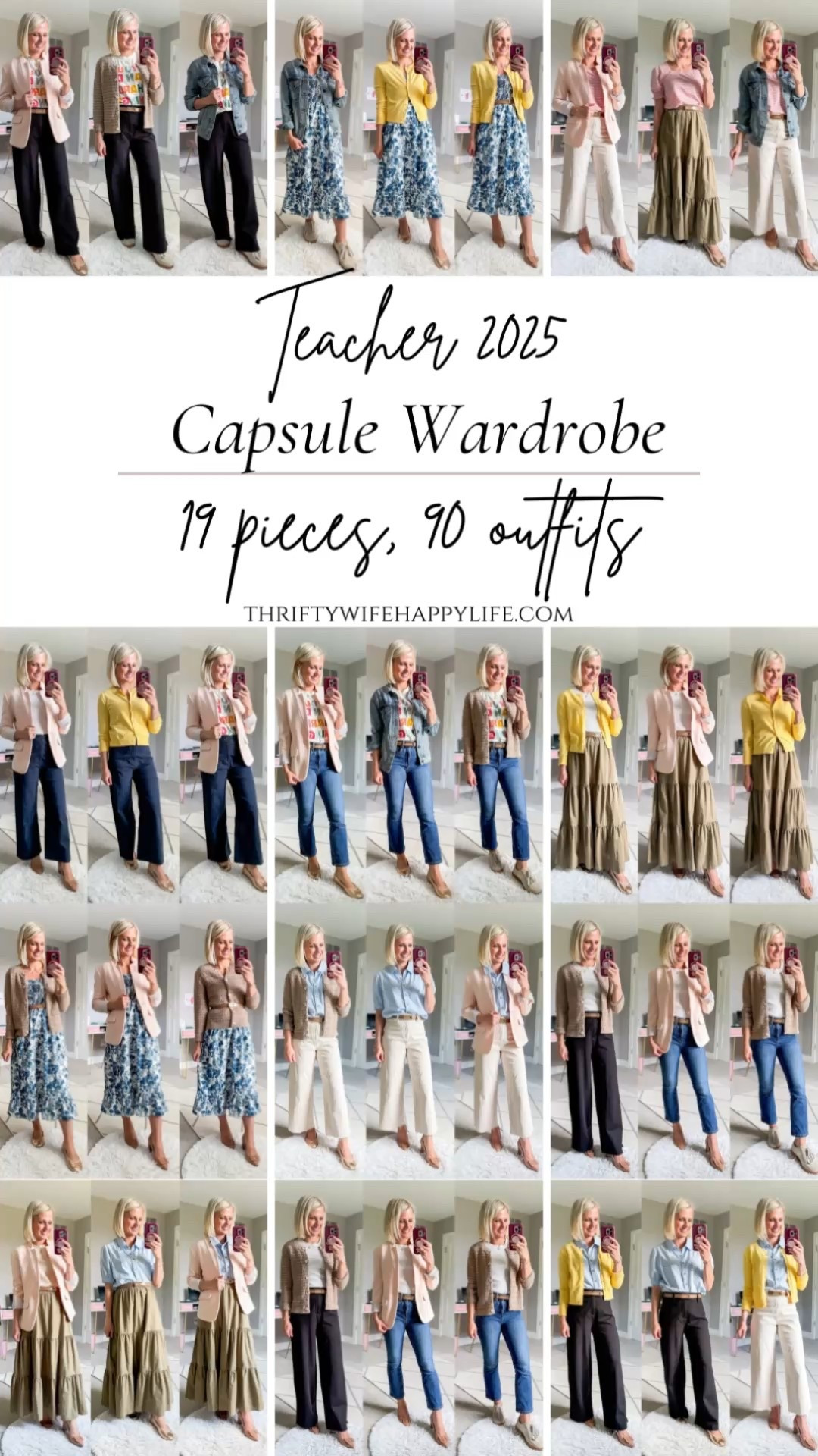 Back-to-school teacher capsule wardrobe 19 pieces, 90 outfits!! 

#LTKStyleTip #LTKSeasonal #LTKWorkwear
