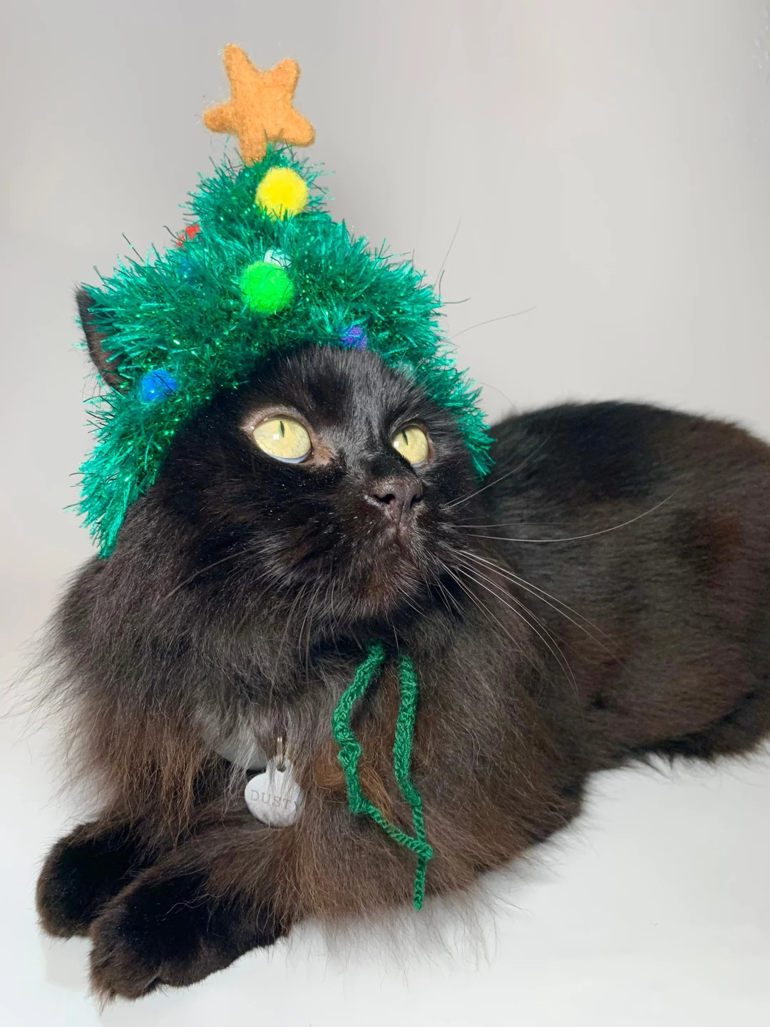 Christmas Hand Knitted Christmas Tree Cat Hat - Etsy | Etsy (US)