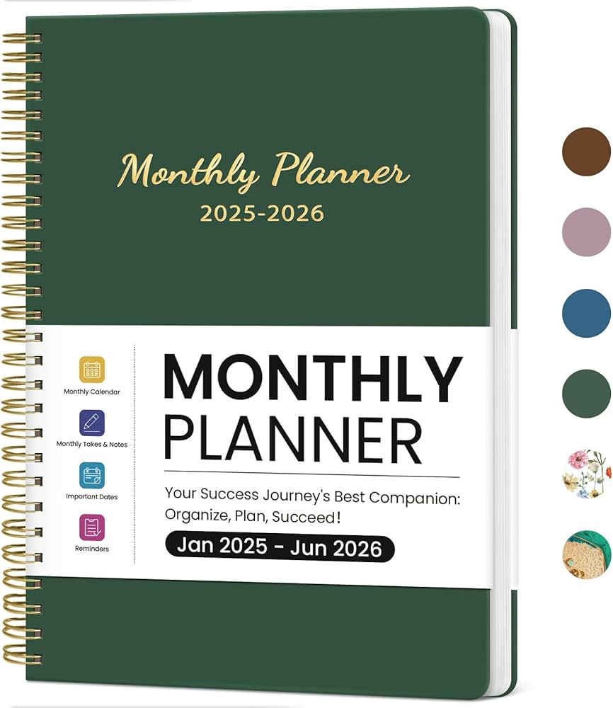 Monthly Planner 2025-2026, 18 Months Planner Calendar 2025-2026, January 2025 - June 2026, 7" x 1... | Amazon (US)
