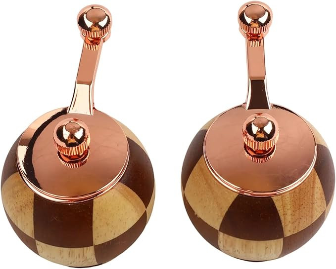 Checkerboard Hand-cranked Pepper Grinder, Kitchen Household Solid Wood Spice Jar, Black Pepper Gr... | Amazon (US)