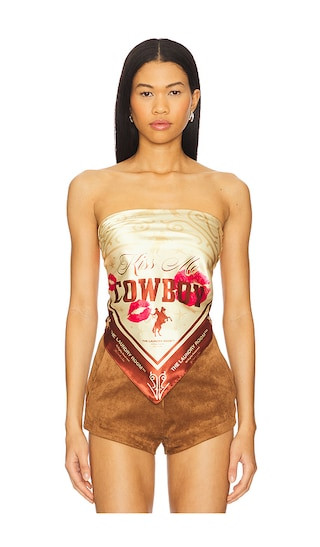 X Revolve Kiss Me Cowboy Bandana in Brown | Revolve Clothing (Global)