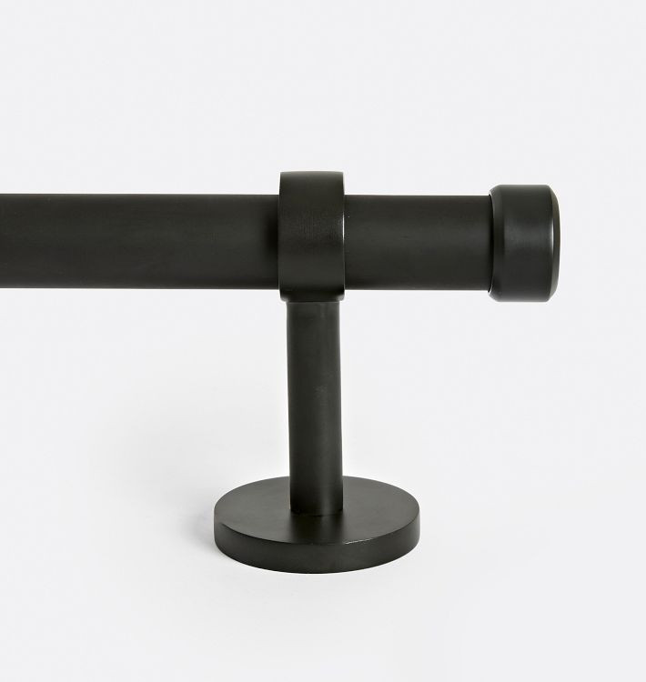 End Cap Adjustable Brass Drapery Rod Set | Rejuvenation