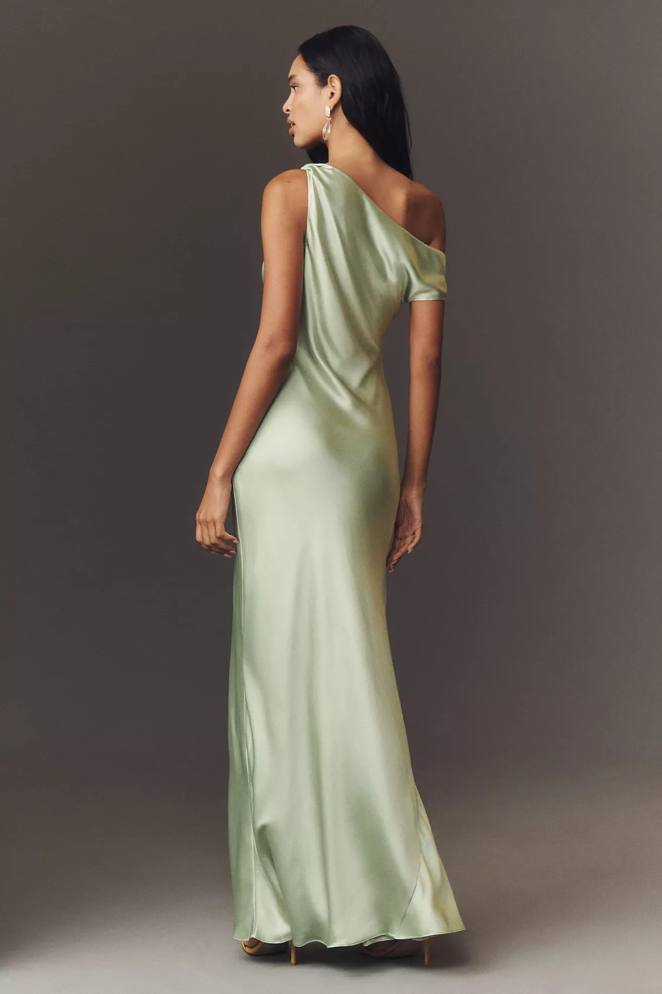 BHLDN Sienna Off-The-Shoulder High-Shine Satin Maxi Dress | Anthropologie (US)