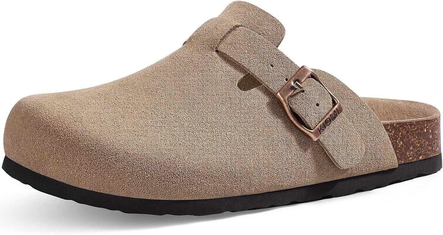 KIDMI Unisex Vegan Suede Clogs Mules with Cork Footbed | Amazon (US)