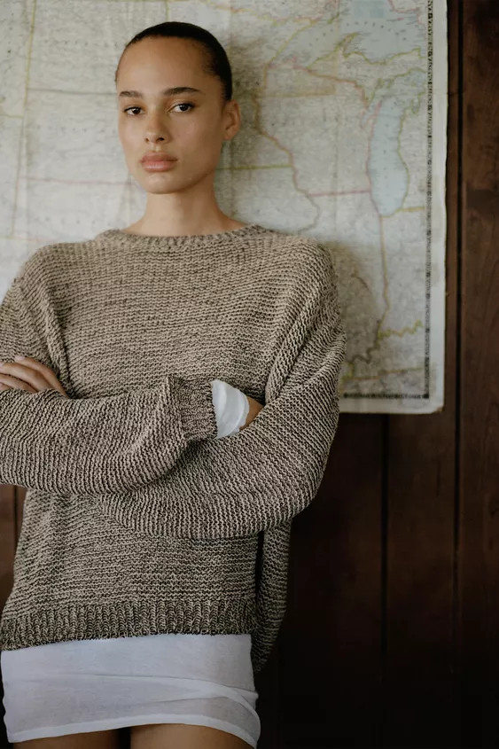 METALLIC THREAD KNIT JUMPER | Zara UK