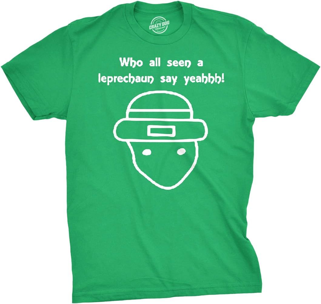 Who All Seen a Leprechaun Sketch T Shirt Funny Saint Patricks Day St Patty Tee | Amazon (US)