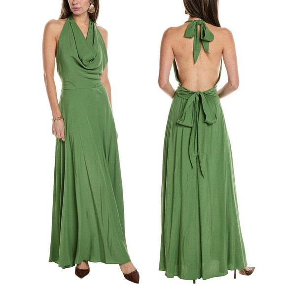 DIANE Von Furstenberg DVF McKibbin Draped Cowl Neck Backless Halter Dress \\ M | Poshmark