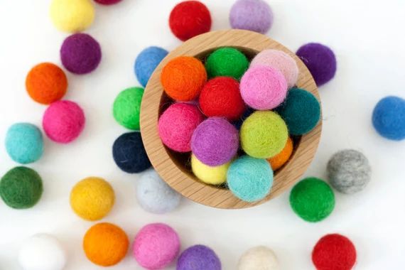 2 cm Wool Felt Balls - Choose Your Own Colors - Pom Pom Balls - Wool Felt Beads - Felted Wool Balls, | Etsy (US)