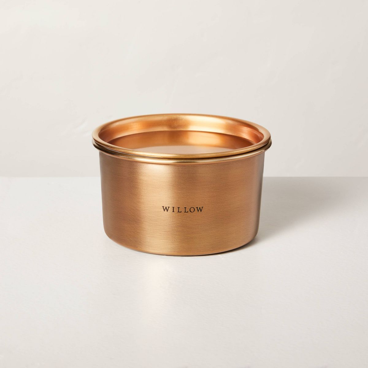 Lidded Metal Willow 4-Wick Jar Candle Brass Finish 20oz - Hearth & Hand™ with Magnolia | Target