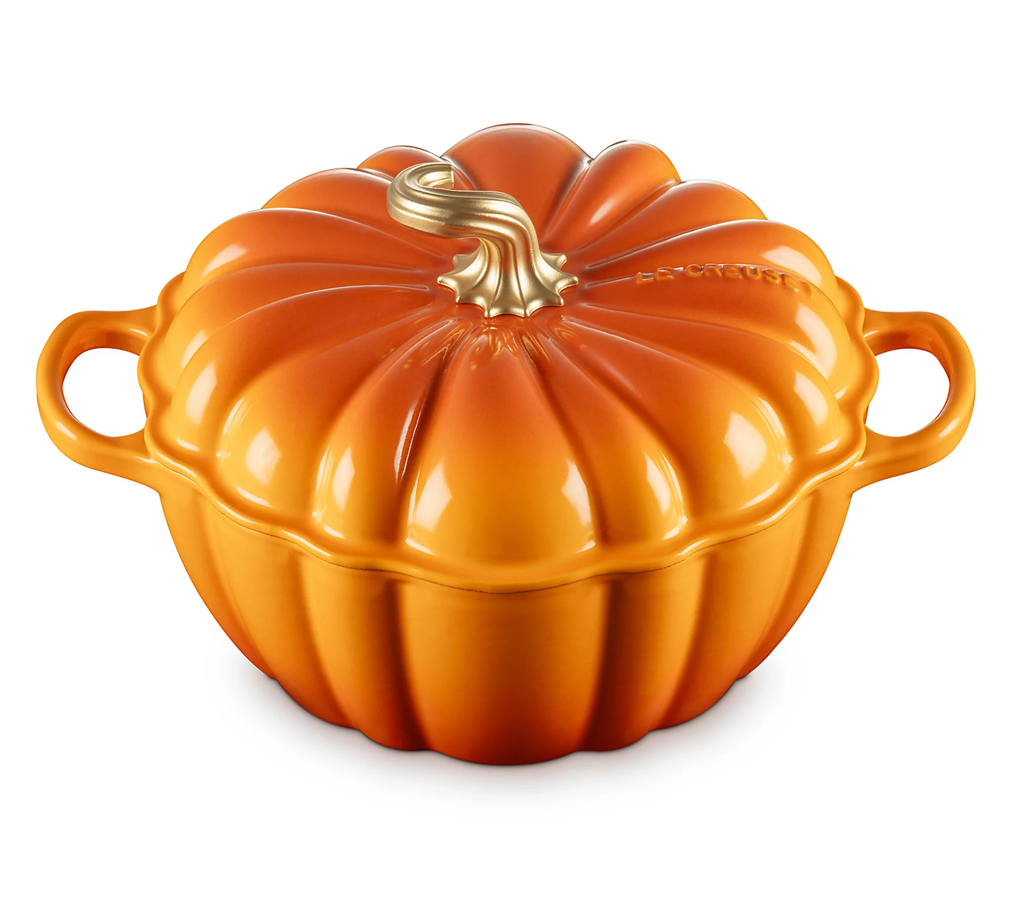 Le Creuset 4-qt Pumpkin Cocotte with Gold Knob | QVC