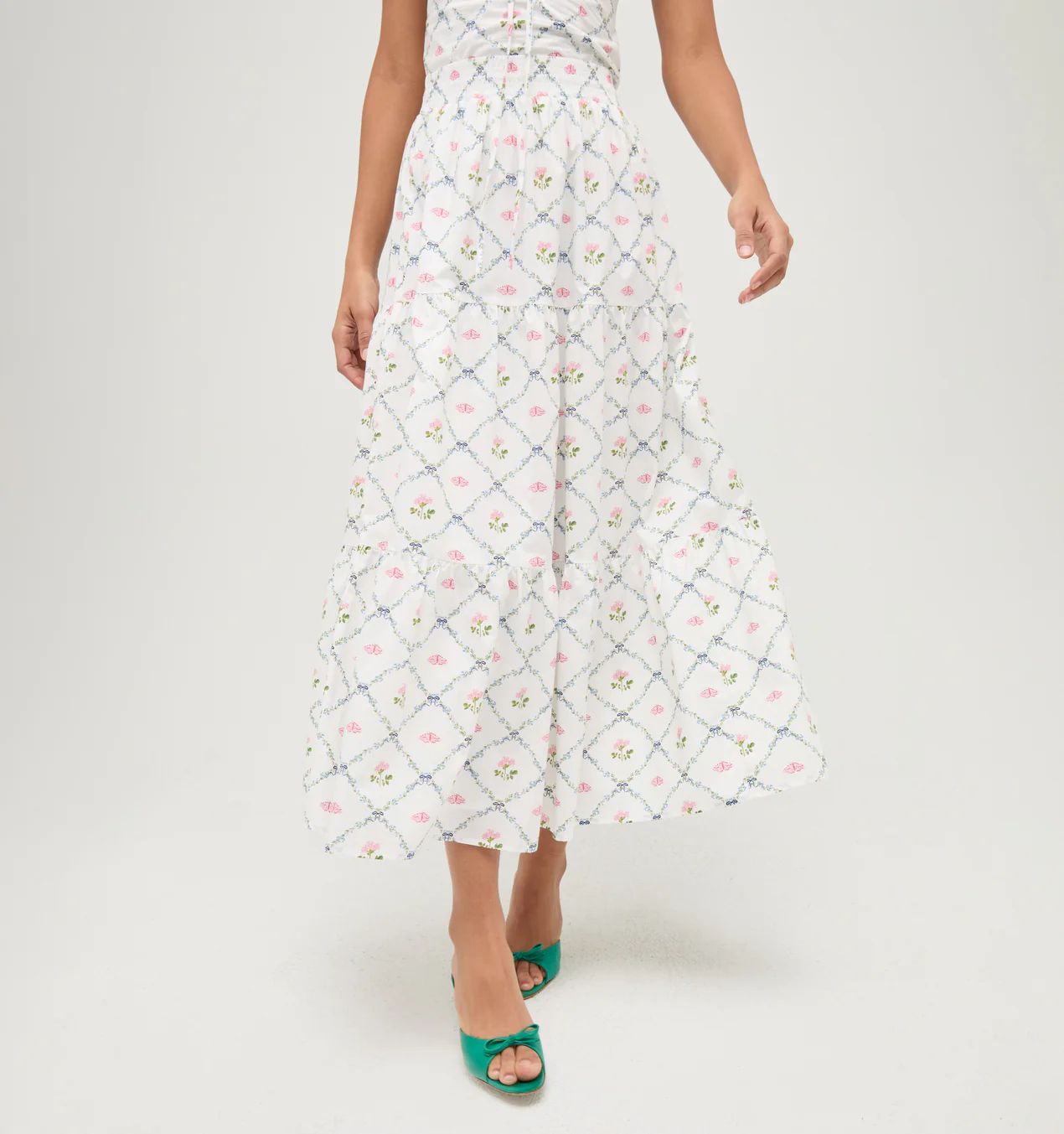 The Florence Nap Skirt - Butterfly Trellis Cotton Poplin | Hill House Home