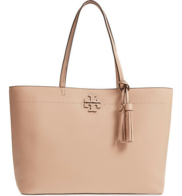 NWT TORY BURCH McGraw Large Leather Shoulder Tote Beige Devon Sand AUTHENTIC 190041820542 | eBay | eBay US