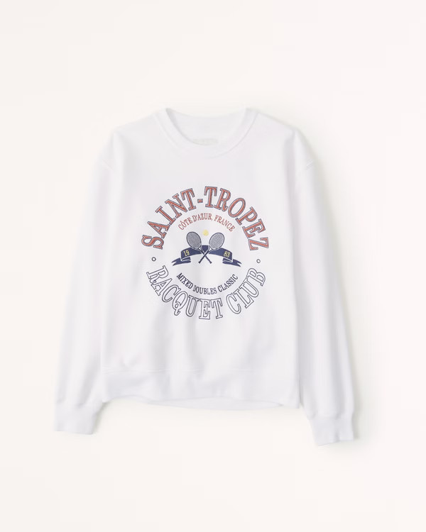 Boyfriend Crew Tennis Graphic Sweatshirt | Abercrombie & Fitch (US)