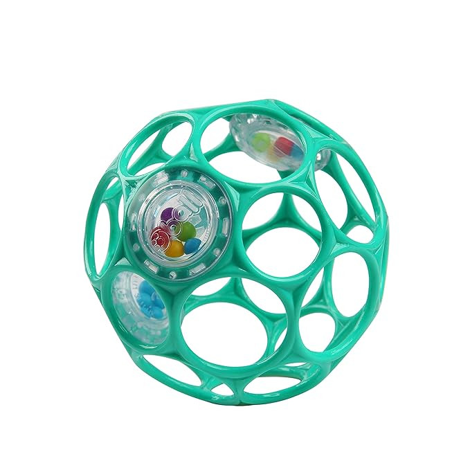 Bright Starts Oball Easy-Grasp Rattle BPA-Free Infant Toy in Teal, Age Newborn and up, 4 Inches | Amazon (US)
