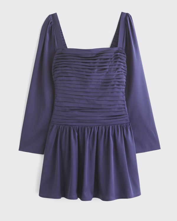 Women's The A&F Emerson Drop-Waist Satin Mini Dress | Women's Dresses & Jumpsuits | Abercrombie.c... | Abercrombie & Fitch (US)