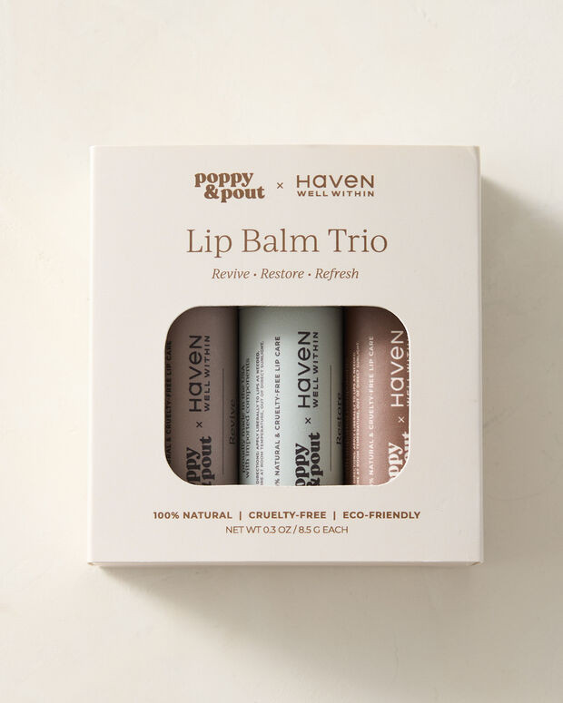 Poppy & Pout x Haven Well Within Lip Balm Trio | Haven Well Within