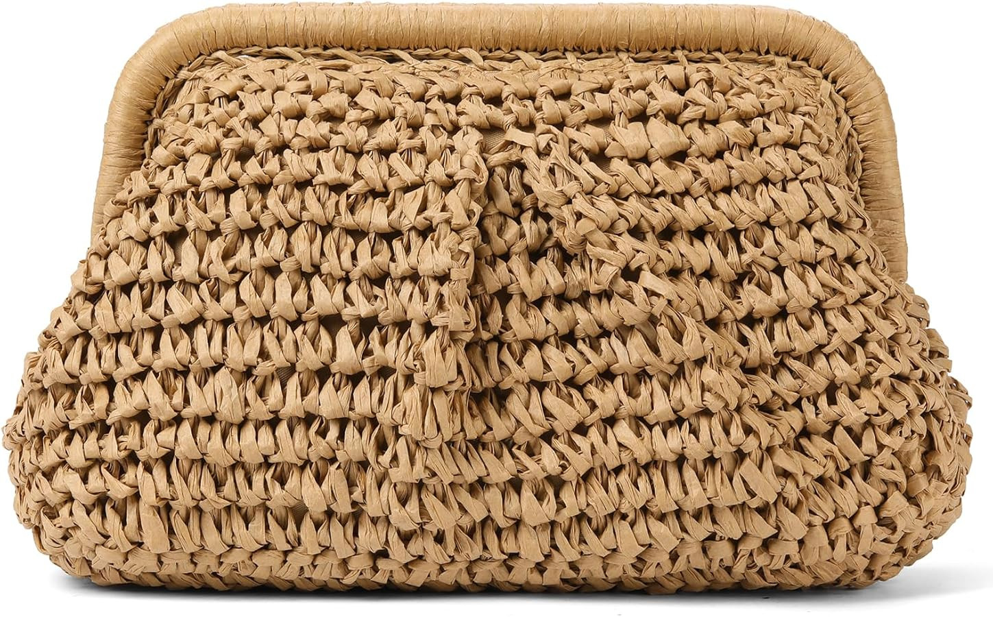 RNIEGA Straw Clutch Purses for Women Cloud Dumpling Pouch Straw crossbody Handbag Summer Beach Wo... | Amazon (US)