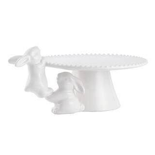 10" Wide White Easter Bunny Ceramic Cake Stand by Celebrate It™ | Michaels | Michaels Stores