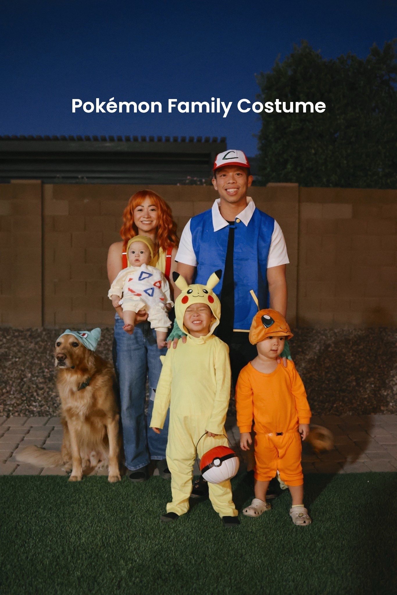 Pokémon Halloween: Family Edition - Last year’s Halloween costume theme: Pokémon! I dressed as Misty and carried our youngest as Togepi easily one of my favorite baby-in-a-costume moments ever. My husband was Ash (he was a good sport 😂), the boys picked Pikachu and Charmander, and even our dog joined in as Bulbasaur. Most of our costume pieces were mix-and-match finds and super comfy (linking what I can!). Family costumes with three kids and a dog are chaotic but worth it 💛

#LTKFamily #LTKStyleTip #LTKSeasonal