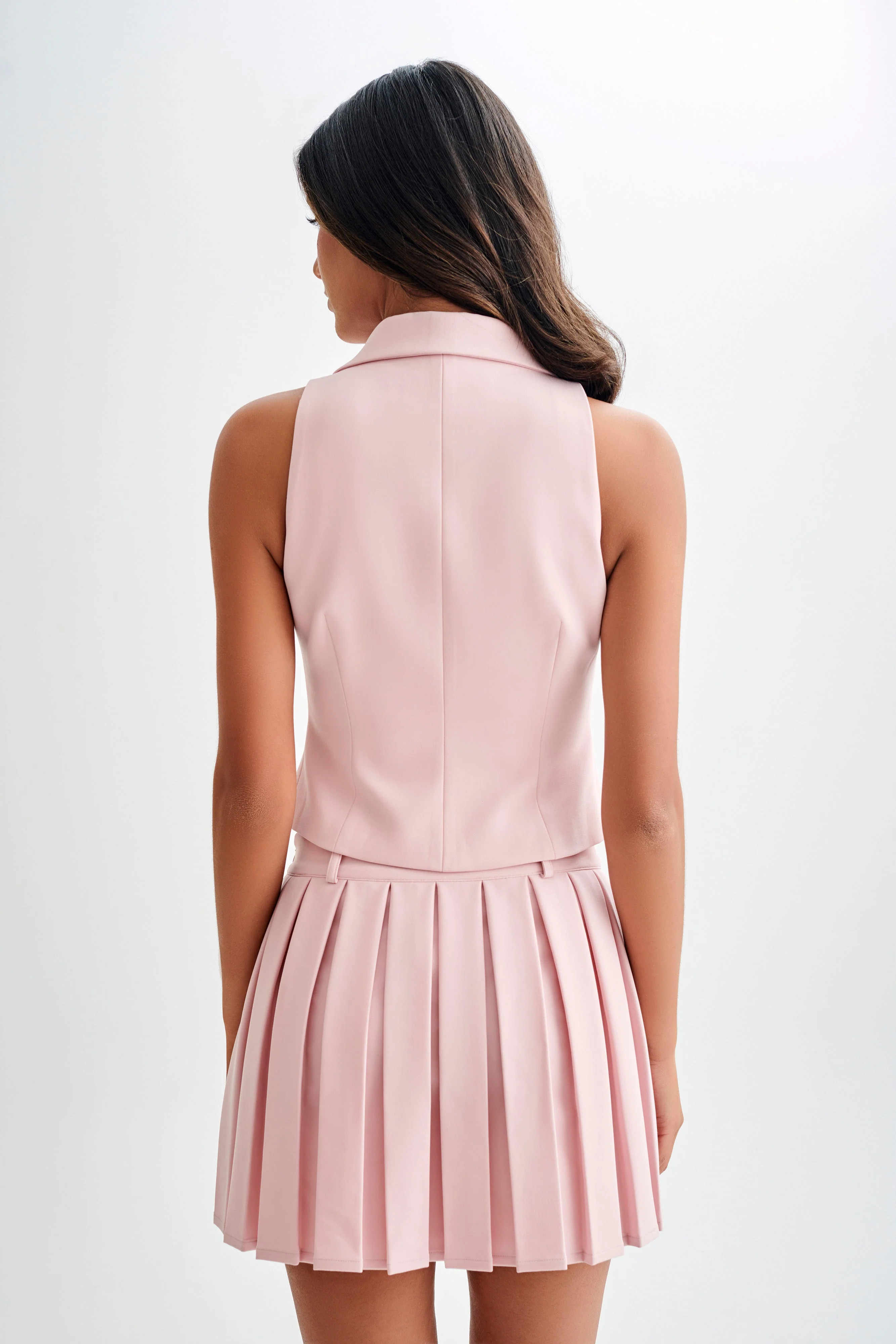 Mura Suiting Vest - Baby Pink | MESHKI US