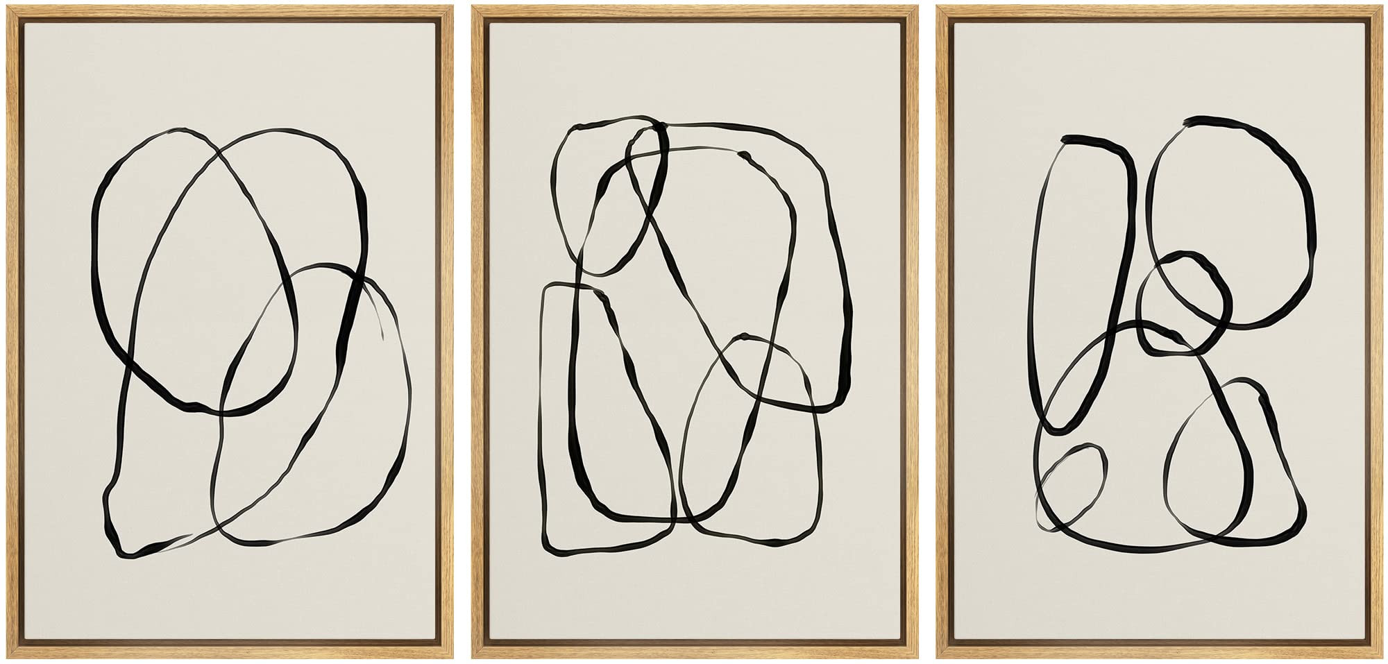 SIGNLEADER Framed Canvas Print Wall Art Set Duotone Geometric Spiral Ring Circle Collage Abstract... | Amazon (US)